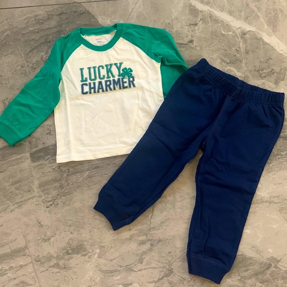 Carter's - 2 Piece Set - Tee & Jogger Pants - Lucky Charmer - 24 months - NWT - Picture 2 of 16